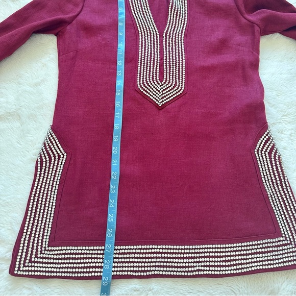 NEW!!! Tory Burch women linen top with crystals size 2 - Picture 10 of 11